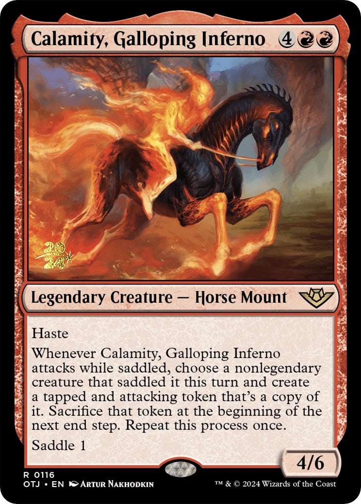 Calamity, Galloping Inferno [Outlaws of Thunder Junction Prerelease Promos] | Jomio and Rueliete's Cards and Comics