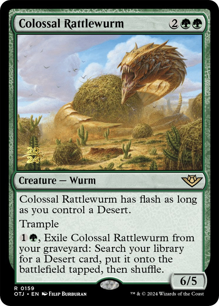 Colossal Rattlewurm [Outlaws of Thunder Junction Prerelease Promos] | Jomio and Rueliete's Cards and Comics