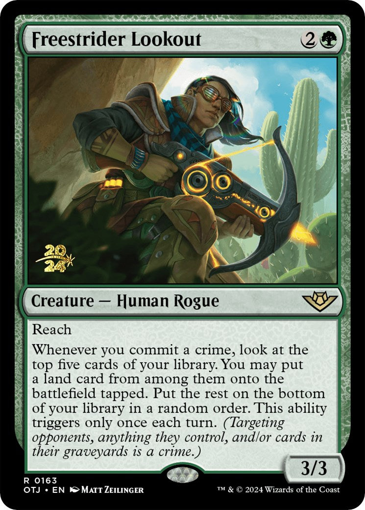 Freestrider Lookout [Outlaws of Thunder Junction Prerelease Promos] | Jomio and Rueliete's Cards and Comics