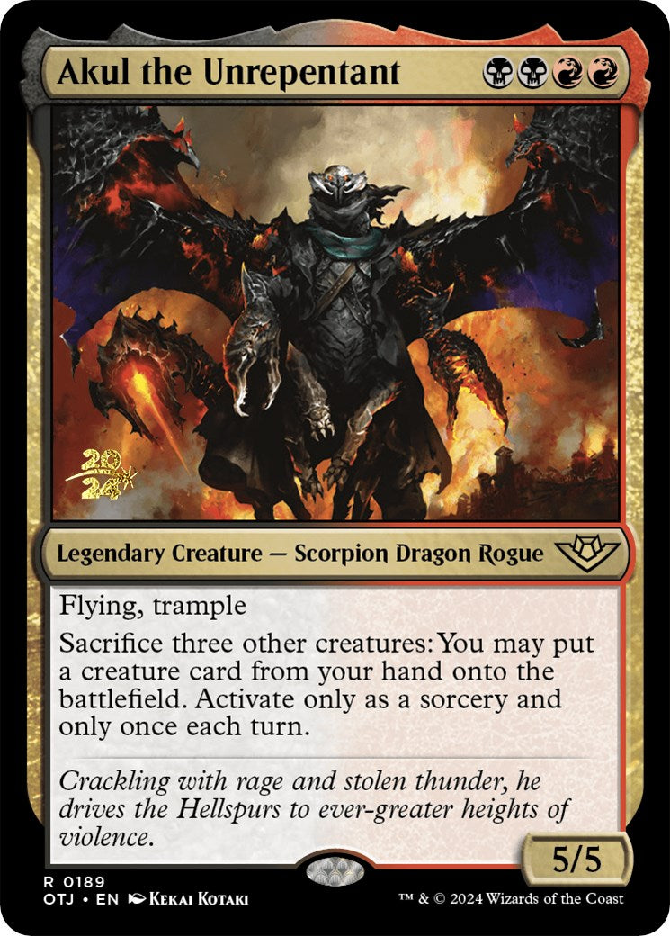 Akul the Unrepentant [Outlaws of Thunder Junction Prerelease Promos] | Jomio and Rueliete's Cards and Comics