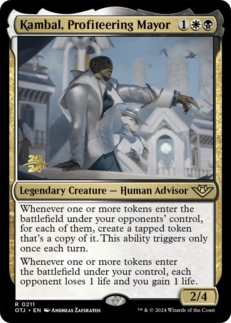 Kambal, Profiteering Mayor [Outlaws of Thunder Junction Prerelease Promos] | Jomio and Rueliete's Cards and Comics