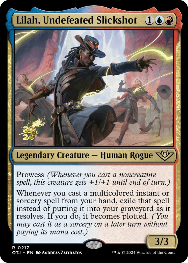 Lilah, Undefeated Slickshot [Outlaws of Thunder Junction Prerelease Promos] | Jomio and Rueliete's Cards and Comics