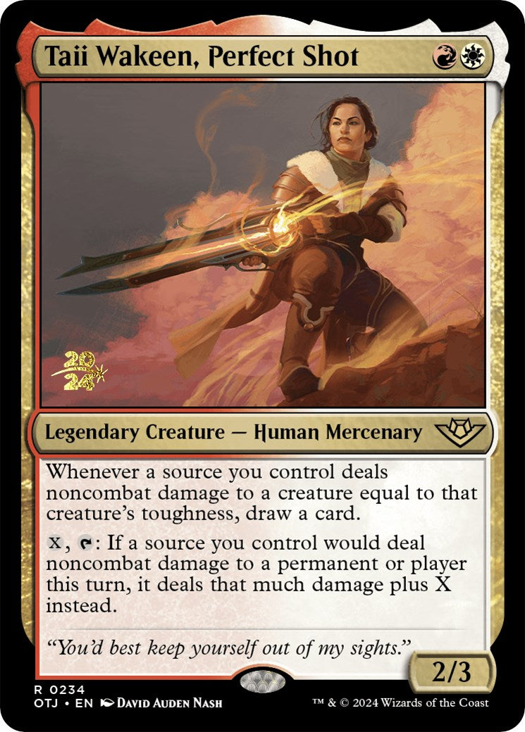 Taii Wakeen, Perfect Shot [Outlaws of Thunder Junction Prerelease Promos] | Jomio and Rueliete's Cards and Comics