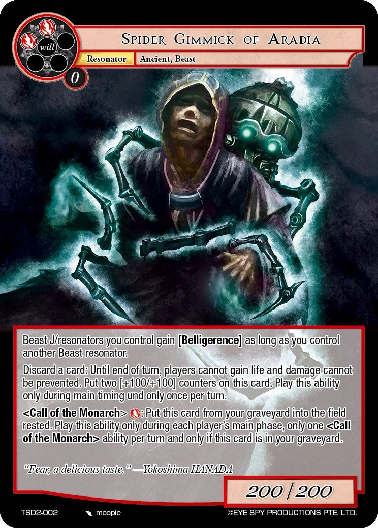 Spider Gimmick of Aradia (TSD2-002) [Starter Deck: Yokoshima] | Jomio and Rueliete's Cards and Comics