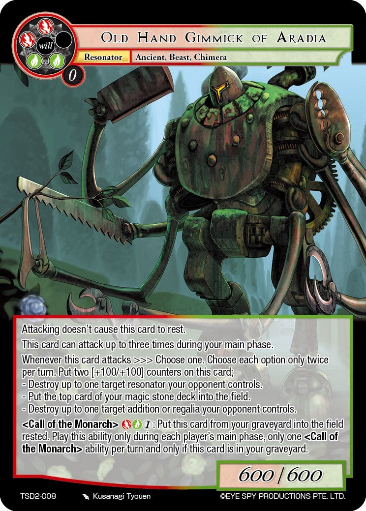 Old Hand Gimmick of Aradia (TSD2-008) [Starter Deck: Yokoshima] | Jomio and Rueliete's Cards and Comics