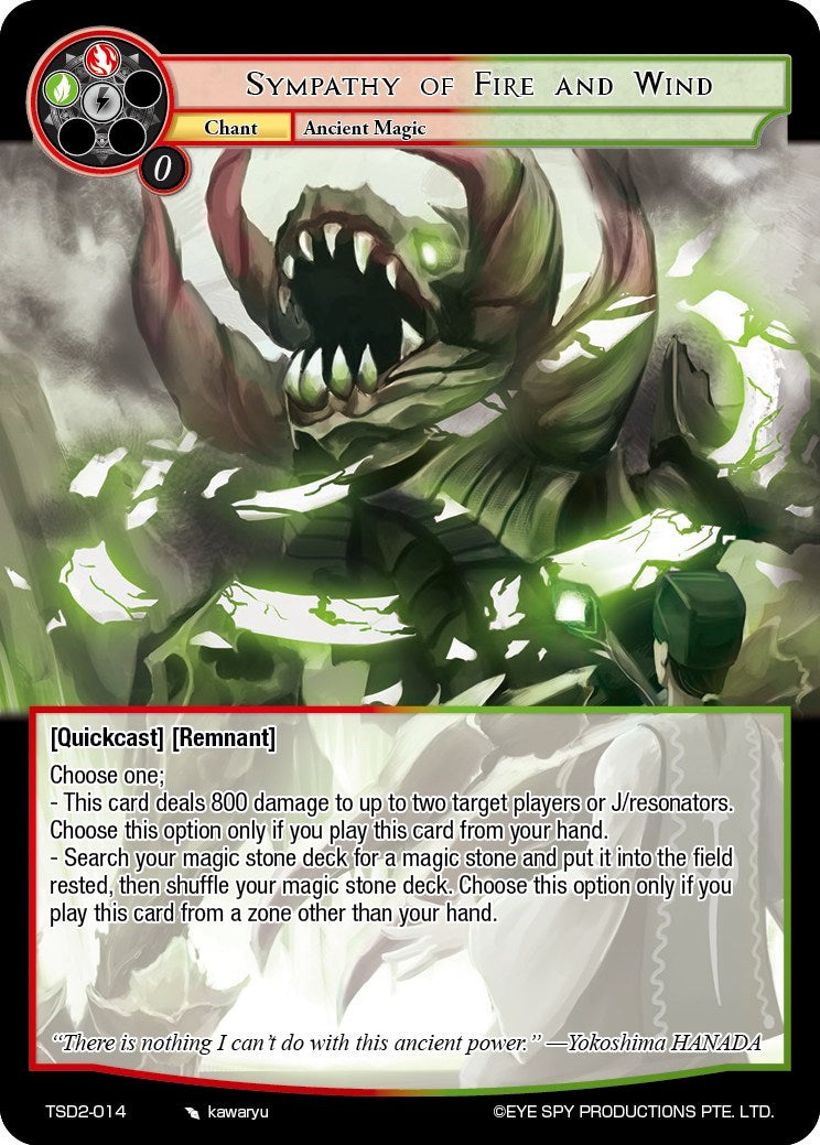 Sympathy of Fire and Wind (TSD2-014) [Starter Deck: Yokoshima] | Jomio and Rueliete's Cards and Comics