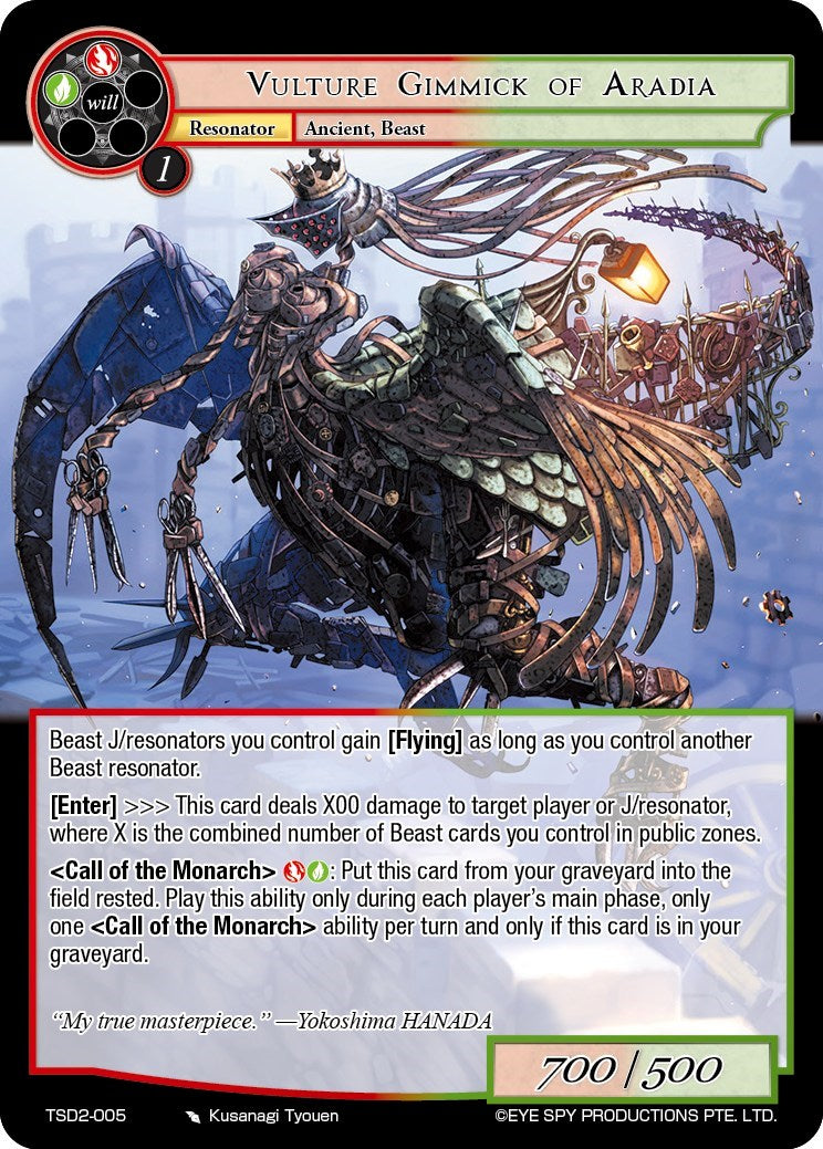 Vulture Gimmick of Aradia (TSD2-005) [Starter Deck: Yokoshima] | Jomio and Rueliete's Cards and Comics