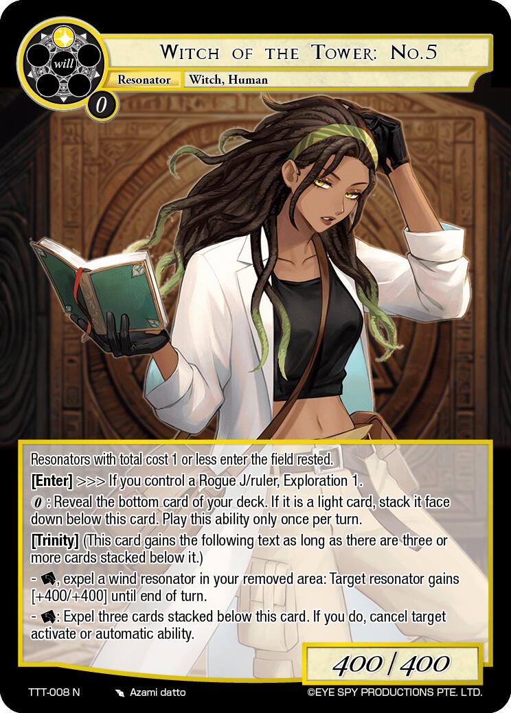 Witch of the Tower: No.5 (TTT-008 N) [Thoth of the Trinity] | Jomio and Rueliete's Cards and Comics