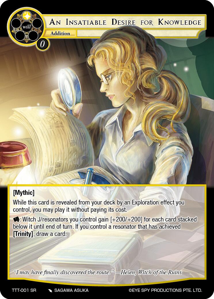 An Insatiable Desire for Knowledge (TTT-001 SR) [Thoth of the Trinity] | Jomio and Rueliete's Cards and Comics