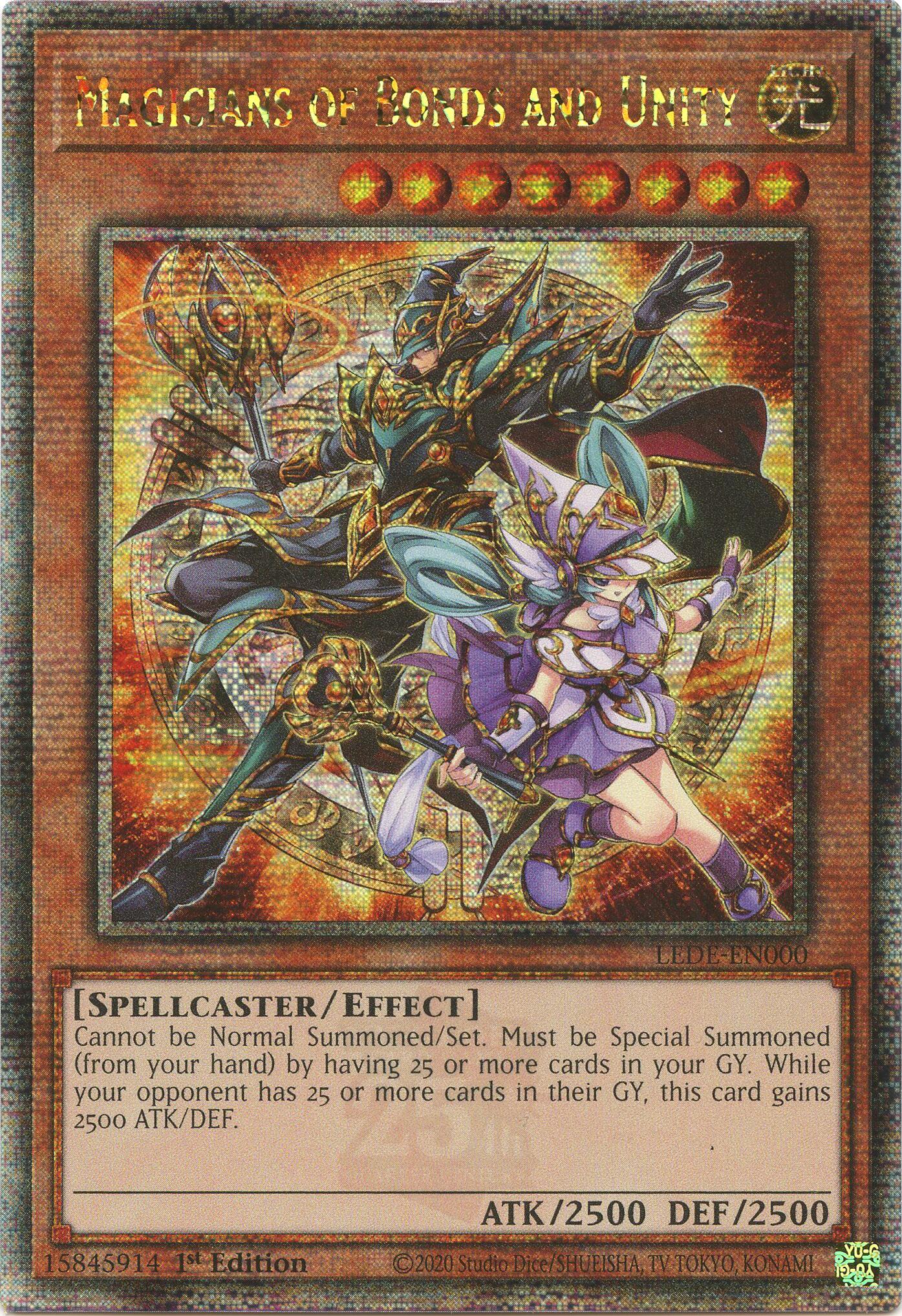 Magicians of Bonds and Unity [LEDE-EN000] Quarter Century Secret Rare | Jomio and Rueliete's Cards and Comics