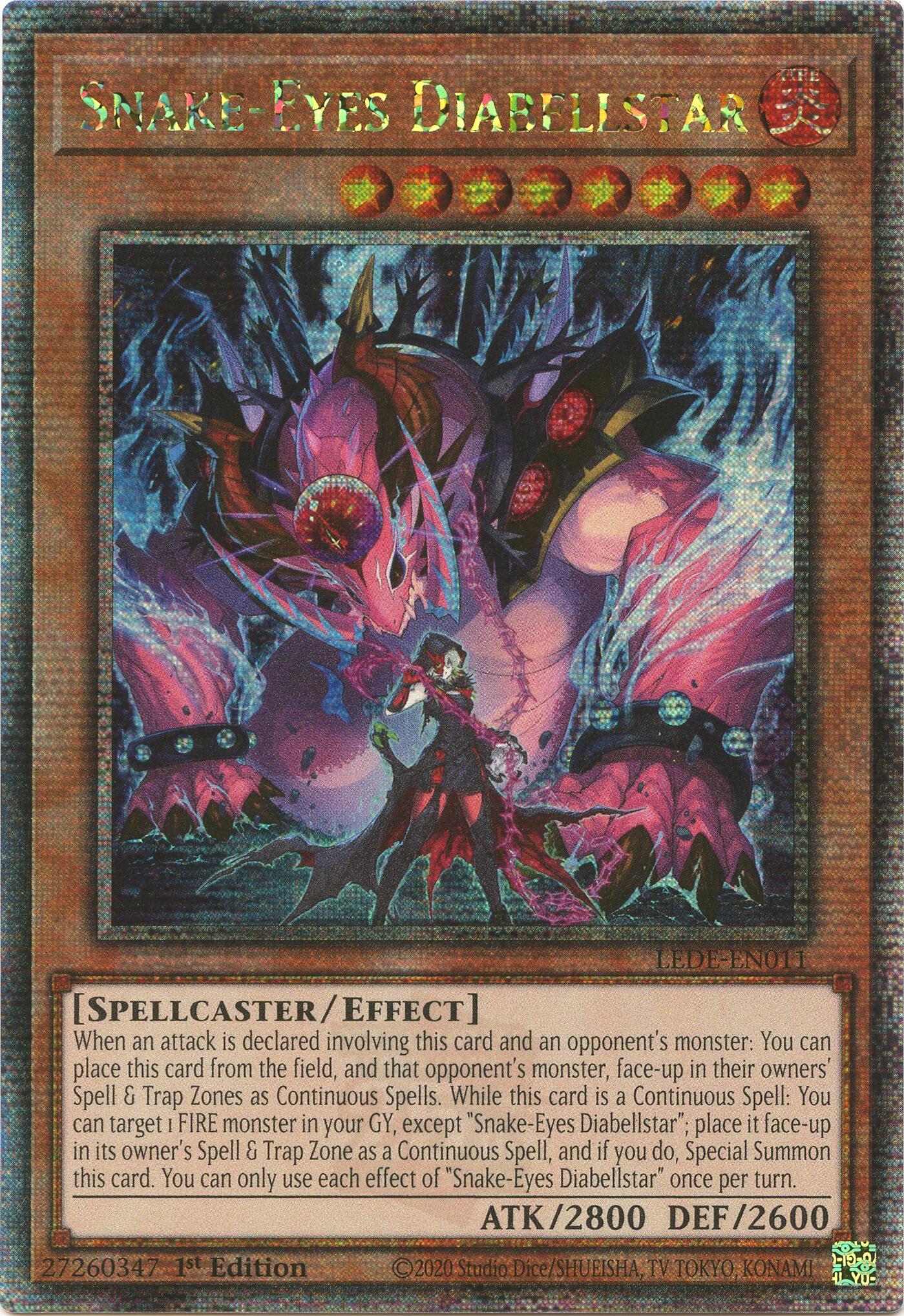 Snake-Eyes Diabellstar [LEDE-EN011] Quarter Century Secret Rare | Jomio and Rueliete's Cards and Comics