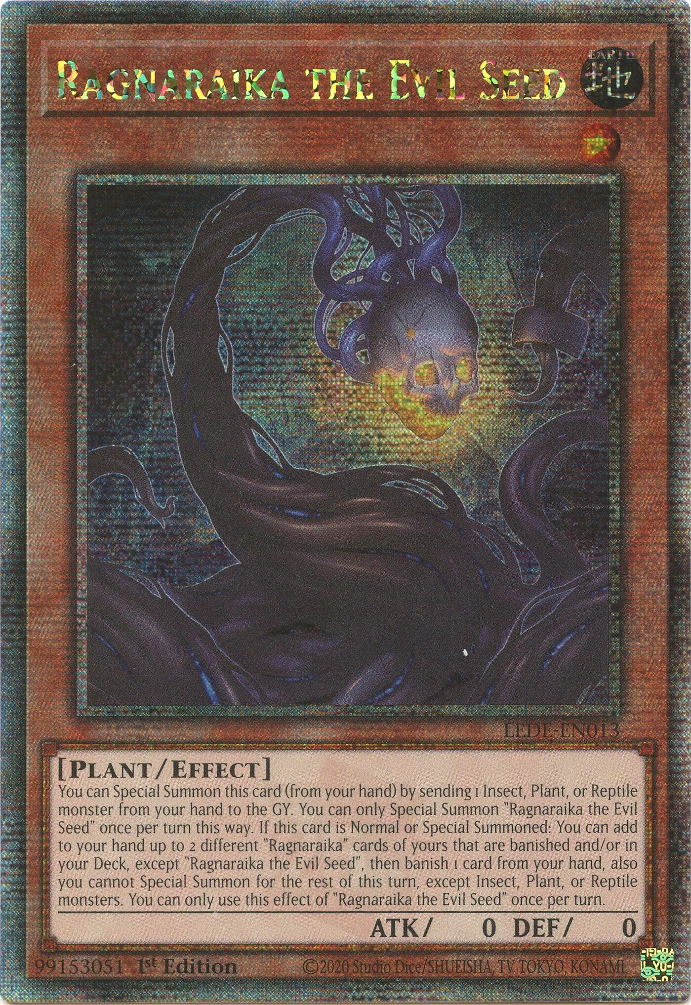 Ragnaraika the Evil Seed [LEDE-EN013] Quarter Century Secret Rare | Jomio and Rueliete's Cards and Comics