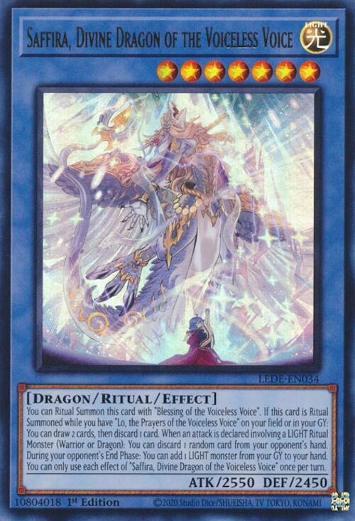 Saffira, Divine Dragon of the Voiceless Voice [LEDE-EN034] Ultra Rare | Jomio and Rueliete's Cards and Comics