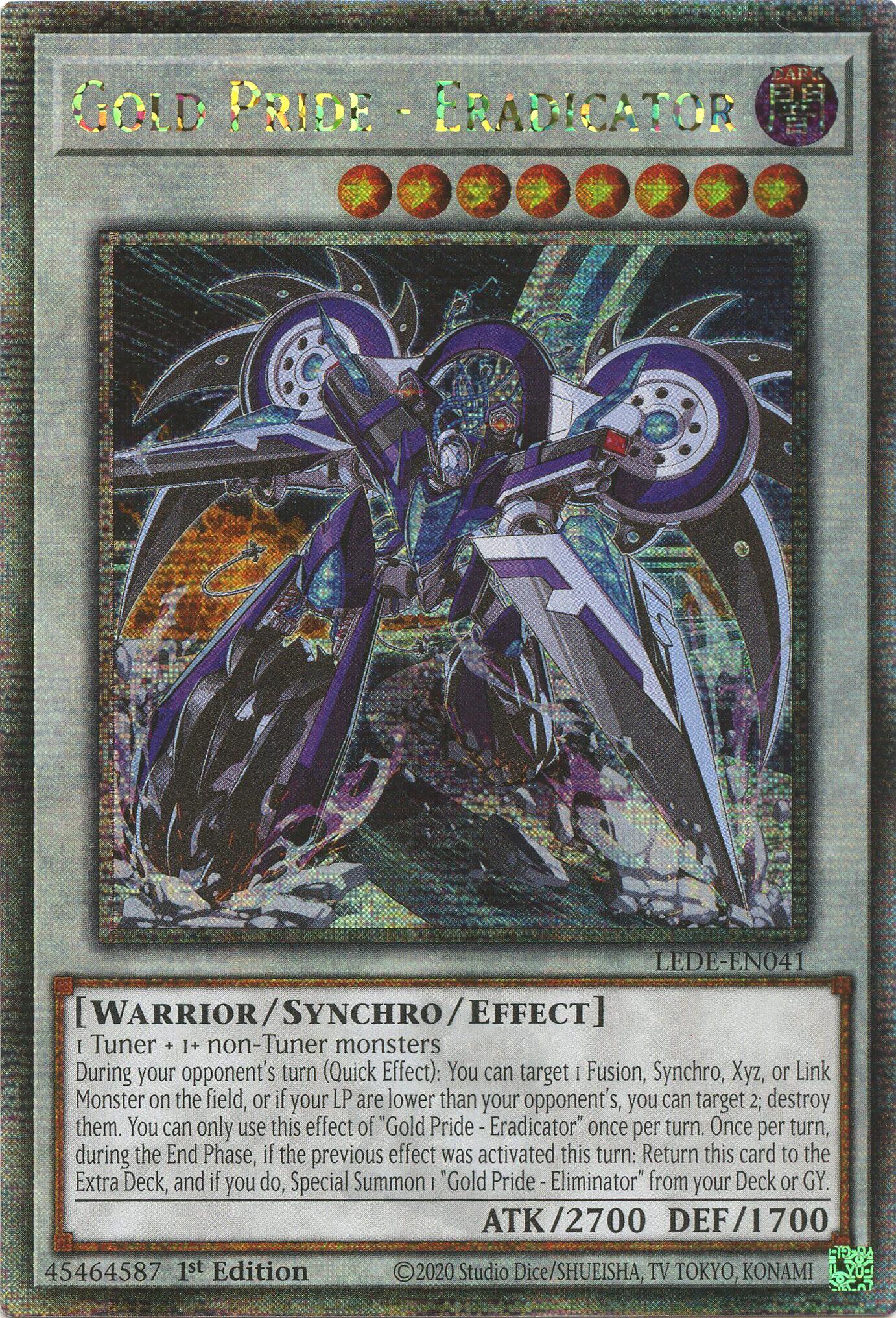 Gold Pride - Eradicator (Quarter Century Secret Rare) [LEDE-EN041] Quarter Century Secret Rare | Jomio and Rueliete's Cards and Comics