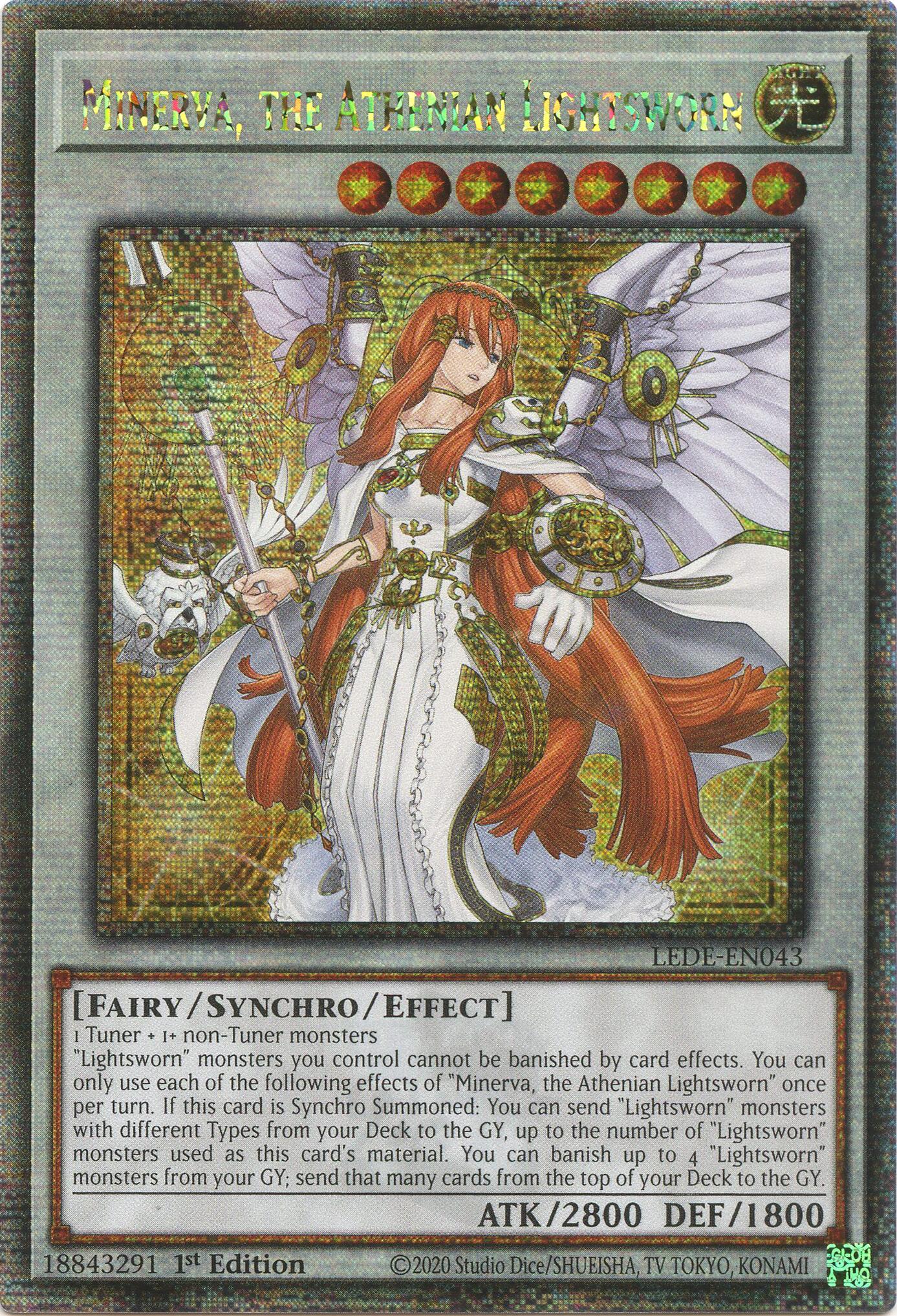 Minerva, the Athenian Lightsworn (Quarter Century Secret Rare) [LEDE-EN043] Quarter Century Secret Rare | Jomio and Rueliete's Cards and Comics