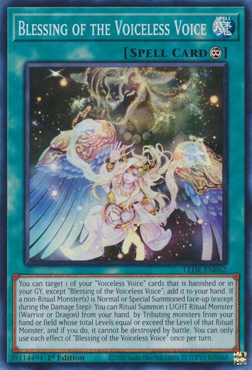 Blessing of the Voiceless Voice [LEDE-EN062] Super Rare | Jomio and Rueliete's Cards and Comics