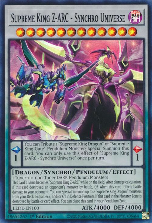 Supreme King Z-ARC - Synchro Universe [LEDE-EN100] Super Rare | Jomio and Rueliete's Cards and Comics