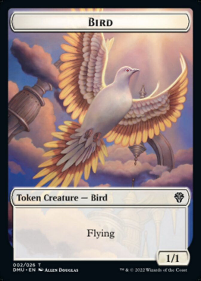 Bird (002) // Monk Double-Sided Token [Dominaria United Tokens] | Jomio and Rueliete's Cards and Comics