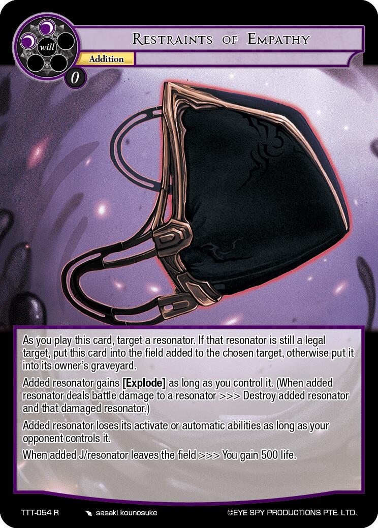 Restraints of Empathy (TTT-054 R) [Thoth of the Trinity] | Jomio and Rueliete's Cards and Comics