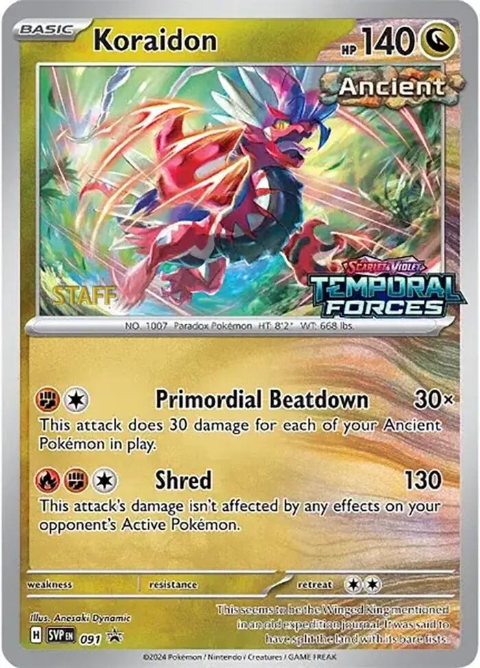 Koraidon (091) (Stamped) (Staff) [Scarlet & Violet: Black Star Promos] | Jomio and Rueliete's Cards and Comics