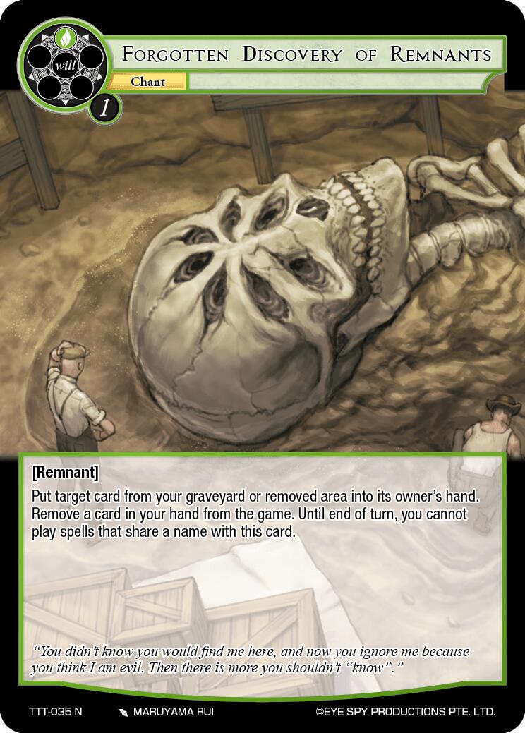 Forgotten Discovery of Remnants (TTT-035 N) [Thoth of the Trinity] | Jomio and Rueliete's Cards and Comics