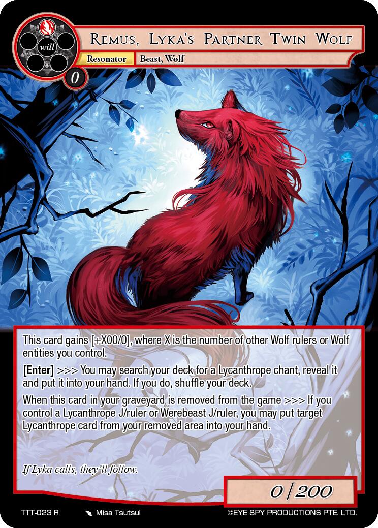 Remus, Lyka's Partner Twin Wolf (TTT-023 R) [Thoth of the Trinity] | Jomio and Rueliete's Cards and Comics