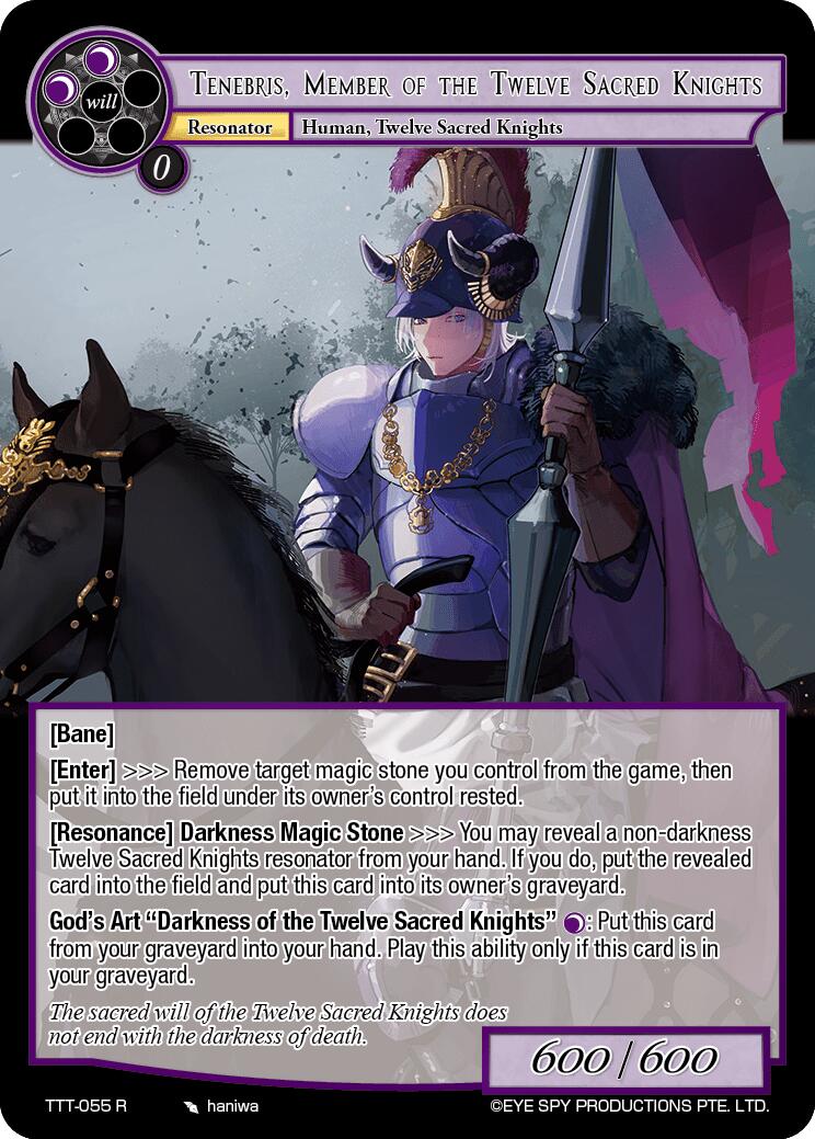 Tenebris, Member of the Twelve Sacred Knights (TTT-055 R) [Thoth of the Trinity] | Jomio and Rueliete's Cards and Comics