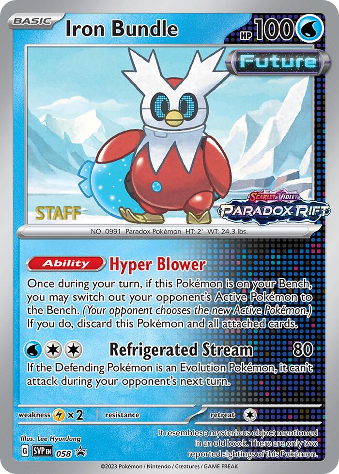 Iron Bundle (058) (Staff Prerelease Promo) [Scarlet & Violet: Black Star Promos] | Jomio and Rueliete's Cards and Comics