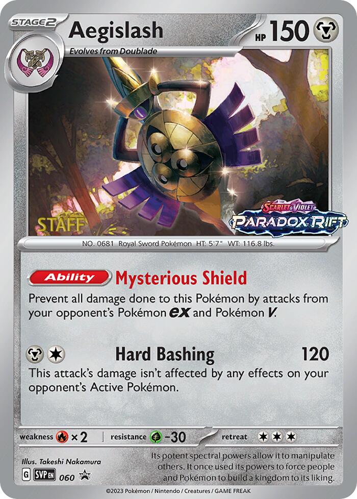 Aegislash (060) (Staff Prerelease Promo) [Scarlet & Violet: Black Star Promos] | Jomio and Rueliete's Cards and Comics