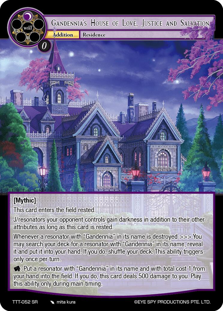 Gandennia's House of Love, Justice and Salvation (TTT-052 SR) [Thoth of the Trinity] | Jomio and Rueliete's Cards and Comics