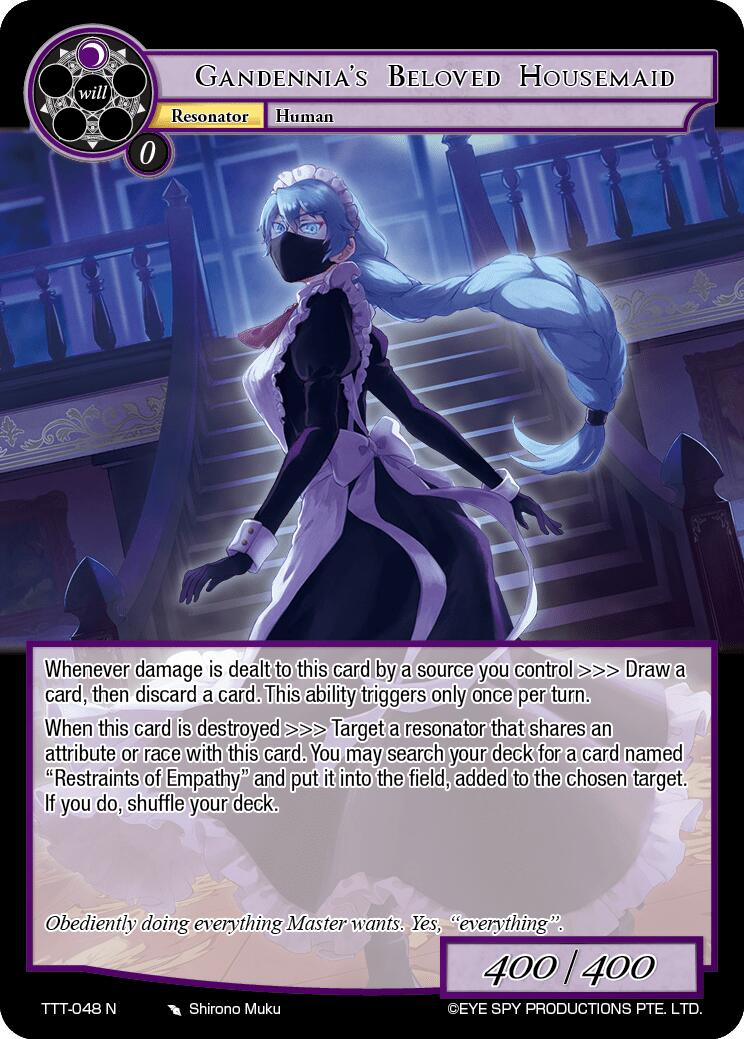 Gandennia's Beloved Housemaid (TTT-048 N) [Thoth of the Trinity] | Jomio and Rueliete's Cards and Comics