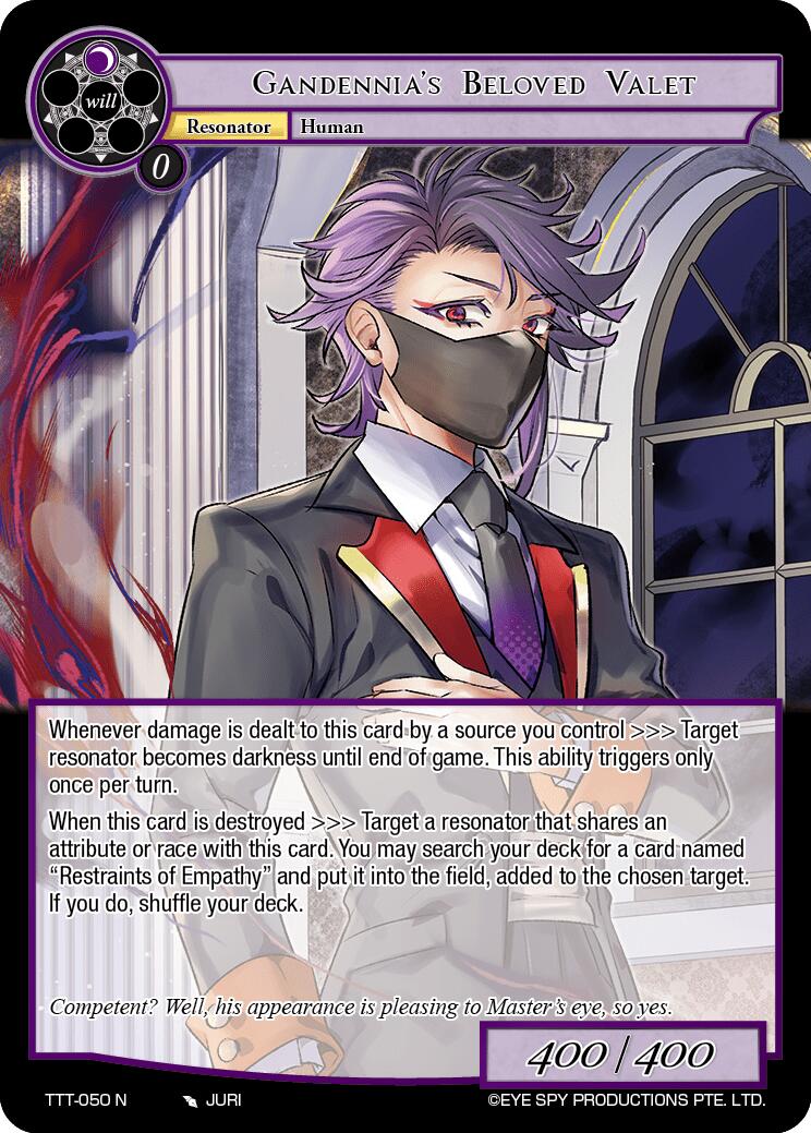 Gandennia's Beloved Valet (TTT-050 N) [Thoth of the Trinity] | Jomio and Rueliete's Cards and Comics