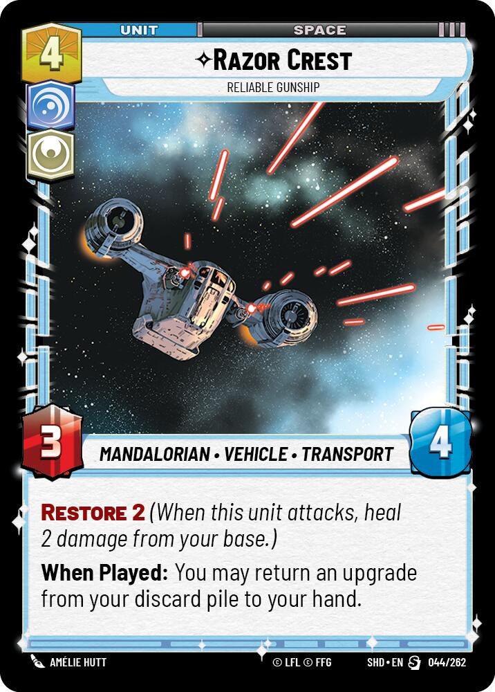 Razor Crest - Reliable Gunship (044/262) (044/262) [Shadows of the Galaxy] | Jomio and Rueliete's Cards and Comics