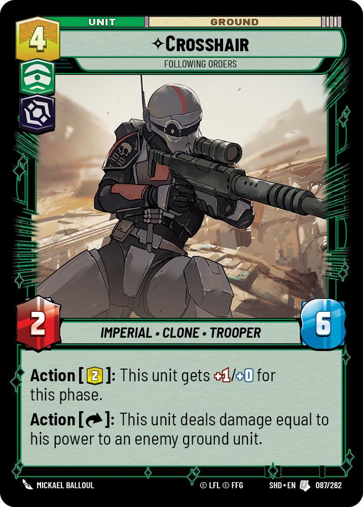 Crosshair - Following Orders (087/262) (087/262) [Shadows of the Galaxy] | Jomio and Rueliete's Cards and Comics