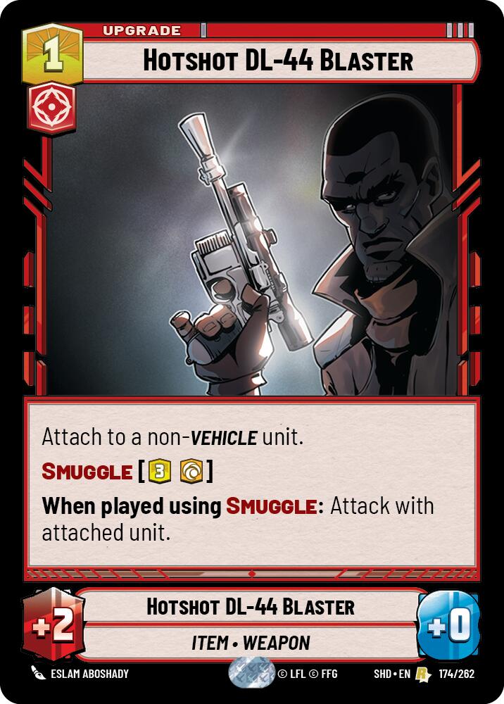 Hotshot DL-44 Blaster (174/262) (174/262) [Shadows of the Galaxy] | Jomio and Rueliete's Cards and Comics