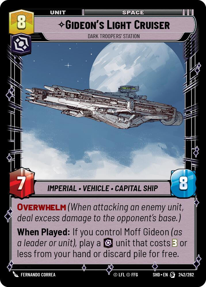 Gideon's Light Cruiser - Dark Troopers' Station (242/262) (242/262) [Shadows of the Galaxy] | Jomio and Rueliete's Cards and Comics