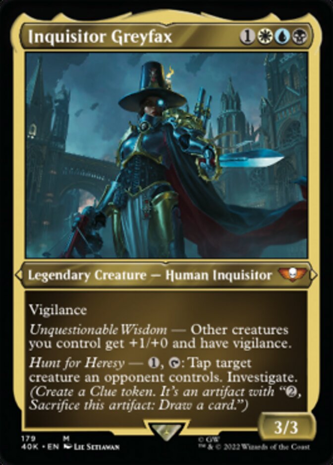 Inquisitor Greyfax (Display Commander) (Surge Foil) [Warhammer 40,000] | Jomio and Rueliete's Cards and Comics