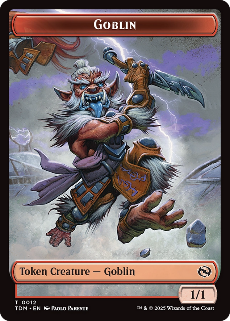 Goblin // Warrior Double-Sided Token [Tarkir: Dragonstorm Tokens] | Jomio and Rueliete's Cards and Comics
