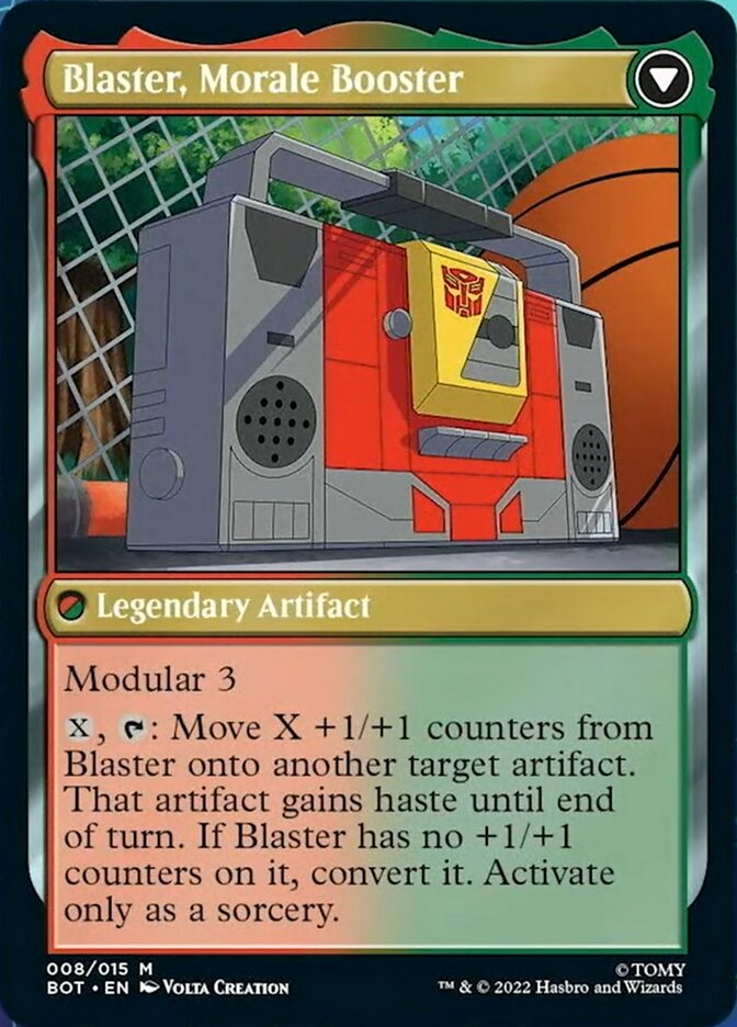 Blaster, Combat DJ // Blaster, Morale Booster [Transformers] | Jomio and Rueliete's Cards and Comics