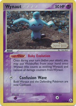 Wynaut (71/92) (Stamped) [EX: Legend Maker] | Jomio and Rueliete's Cards and Comics