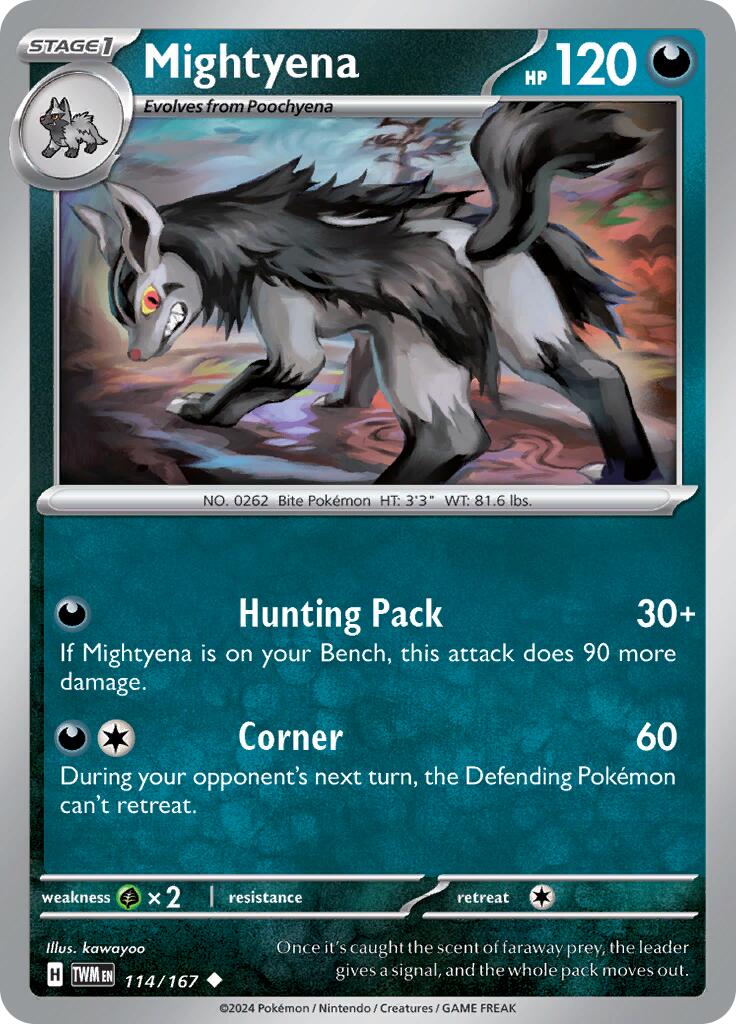 Mightyena (114/167) [Scarlet & Violet: Twilight Masquerade] | Jomio and Rueliete's Cards and Comics