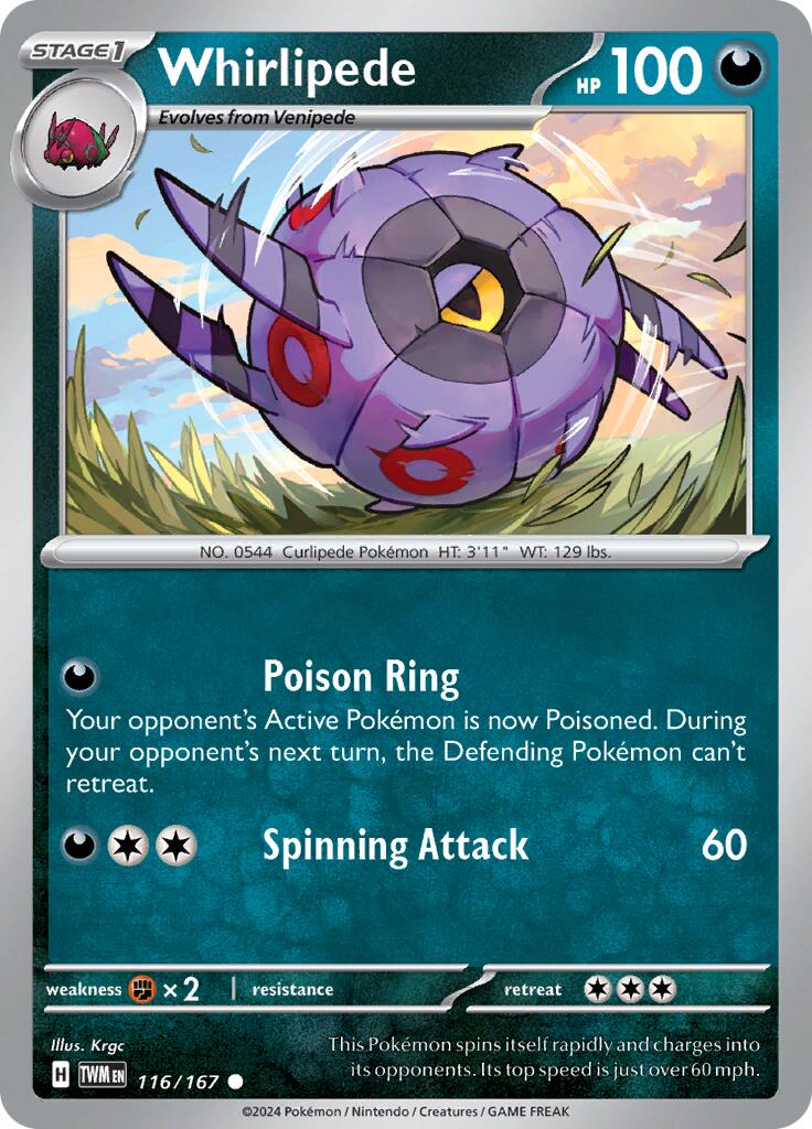 Whirlipede (116/167) [Scarlet & Violet: Twilight Masquerade] | Jomio and Rueliete's Cards and Comics
