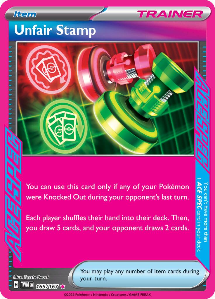 Unfair Stamp (165/167) [Scarlet & Violet: Twilight Masquerade] | Jomio and Rueliete's Cards and Comics