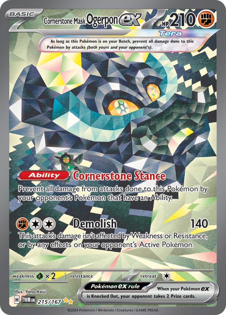 Cornerstone Mask Ogerpon ex (215/167) [Scarlet & Violet: Twilight Masquerade] | Jomio and Rueliete's Cards and Comics