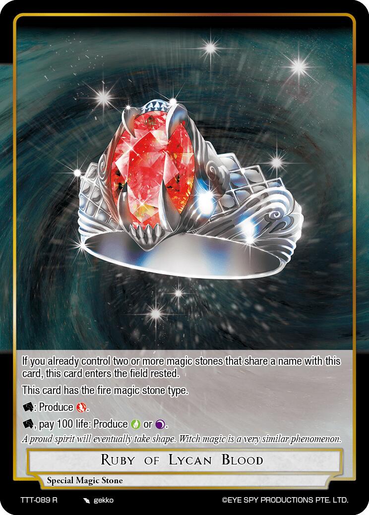 Ruby of Lycan Blood (TTT-089 R) [Thoth of the Trinity] | Jomio and Rueliete's Cards and Comics