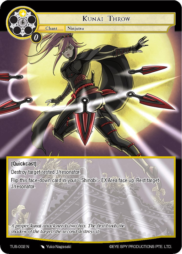 Kunai Throw (TUS-002 N) [The Underworld of Secrets] | Jomio and Rueliete's Cards and Comics