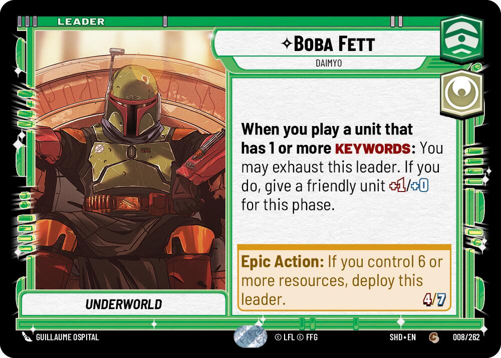 Boba Fett - Daimyo (008/262) [Shadows of the Galaxy] | Jomio and Rueliete's Cards and Comics