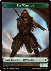 Elf Warrior // Rat (0030) Double-Sided Token [Foundations Tokens] | Jomio and Rueliete's Cards and Comics
