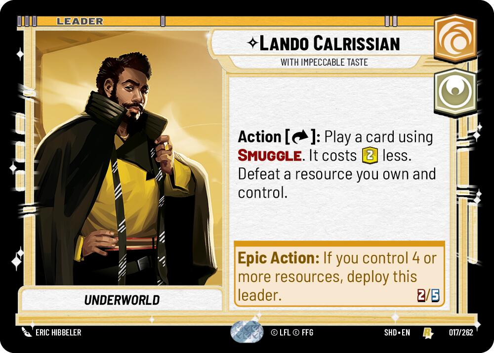 Lando Calrissian - With Impeccable Taste (017/262) [Shadows of the Galaxy] | Jomio and Rueliete's Cards and Comics