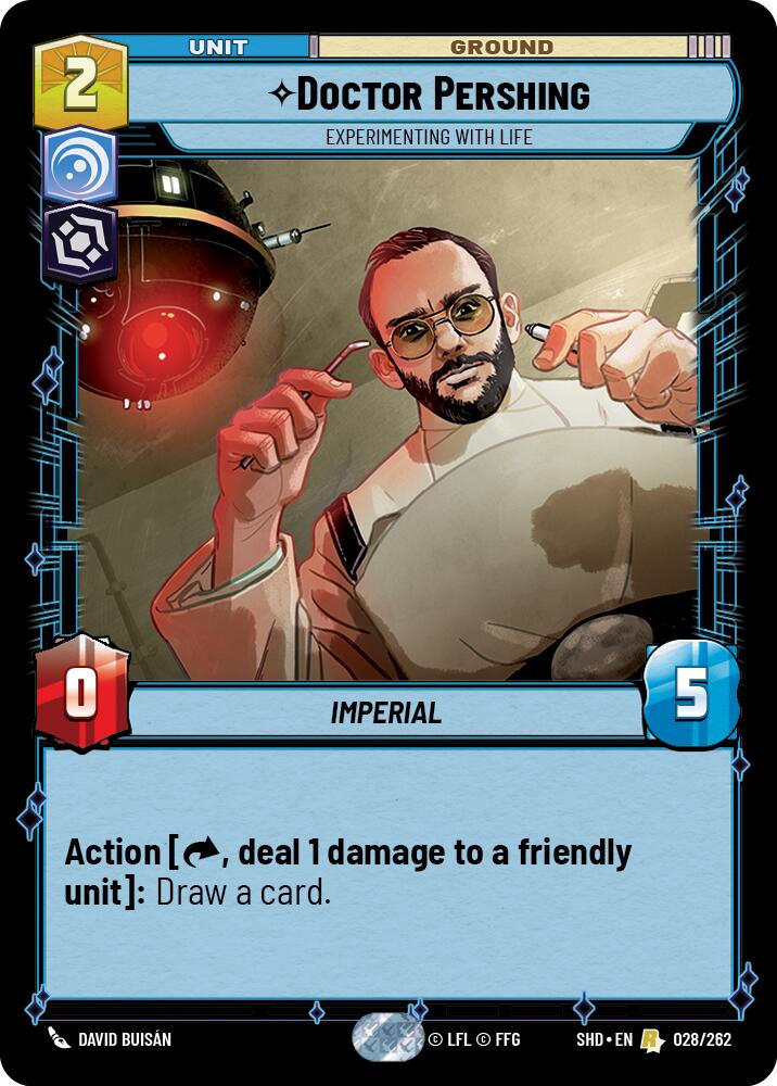 Doctor Pershing - Experimenting With Life (028/262) (028/262) [Shadows of the Galaxy] | Jomio and Rueliete's Cards and Comics